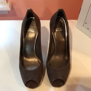 Stuart Weitzman brown suede heels
